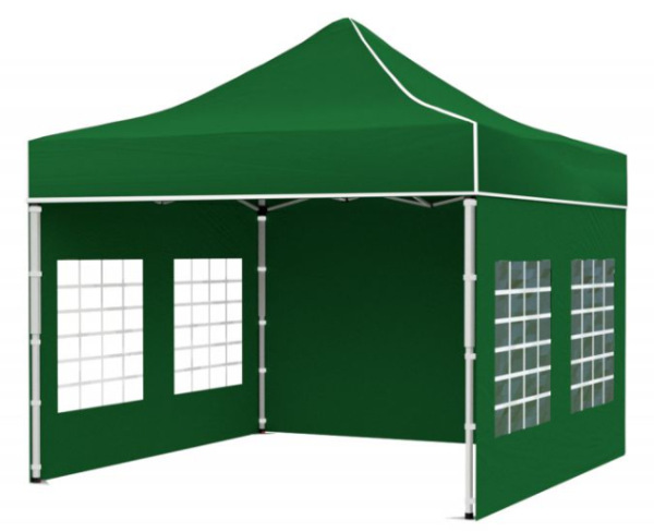 Rozkladací stánok 3x3 metre PROFI 6uholníkový oceľový profil so 4 stenami na výber 3 farby