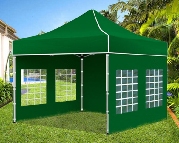 Rozkladací stánok 3x3 metre PROFI 6uholníkový oceľový profil so 4 stenami na výber 3 farby 4