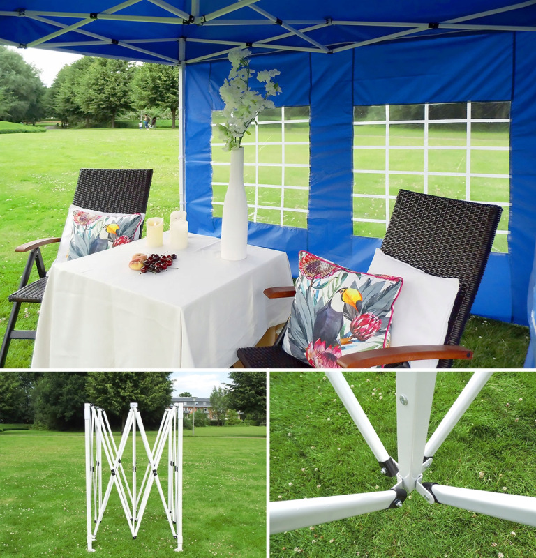 Rozkladací stánok 3x4,5 metra PREMIUM so 4 stenami a oknami na výber 4 farby 6