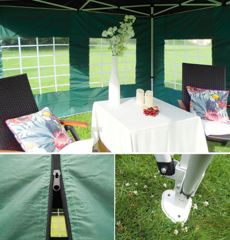 Rozkladací stánok 3x4,5 metra PREMIUM so 4 stenami a oknami na výber 4 farby 7