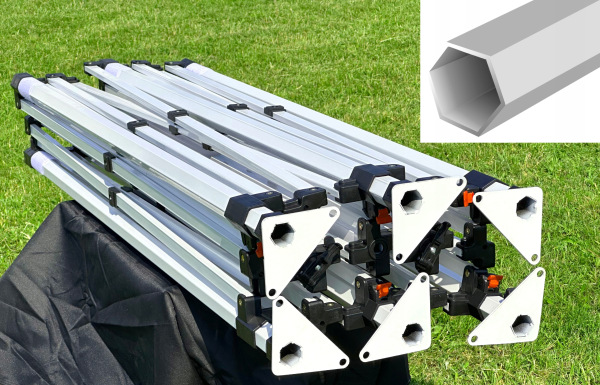 Rozkladací stánok 3x6 metra PROFI 6uholníkový profil so 4 stenami a na výber 3 farby 1