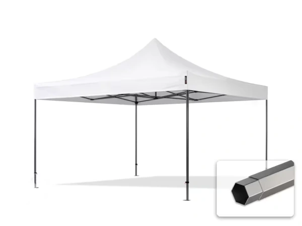 Rozkladací stánok 4x4 metre bez stien 5 farieb na výber 6 hran OCEĽ 12