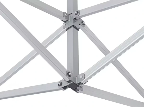 Nožnicový stan 5x5 m s bočnicami panorama HLINÍK 50mm 4