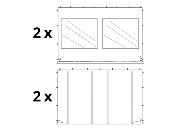 Nožnicový stan 5x5 m s bočnicami panorama HLINÍK 50mm 8