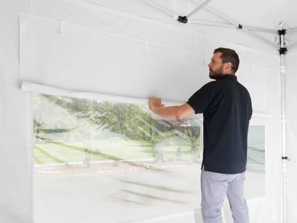 Rozkladací stánok 4x4 metre so 4 stenami 6 farieb na výber 6 hran HLINÍK 40 mm 5