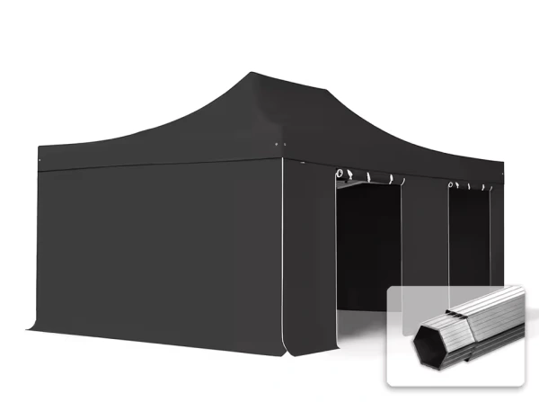 Nožnicový stan 4x6 m s bočnicami HLINÍK 50mm