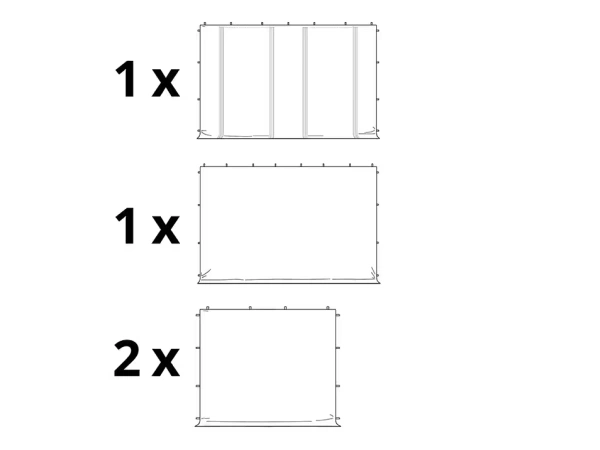 Nožnicový stan 4x6 m s bočnicami HLINÍK 50mm 8