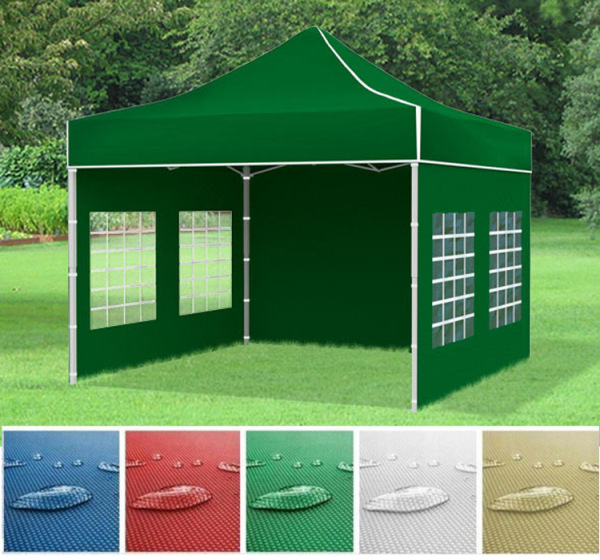 Rozkladací stánok 3x3 metre PREMIUM so 4 stenami a oknami na výber 5 farieb 1